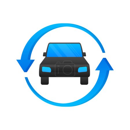 Ilustración de Intercambia. Alquiler de coches, Cambio de coches, Compartir etiqueta icono. Ilustración de stock vectorial - Imagen libre de derechos