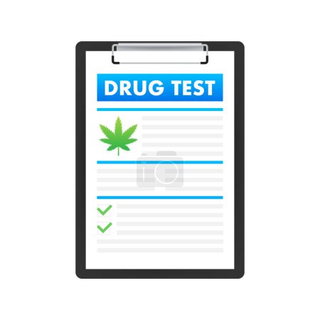 Illustration for Drug test. Medical document icon, label. Vector stock illustration. - Royalty Free Image
