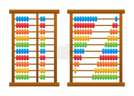 Illustration for Wooden Abacus icon. Calculating tool. Vector stock illustration - Royalty Free Image