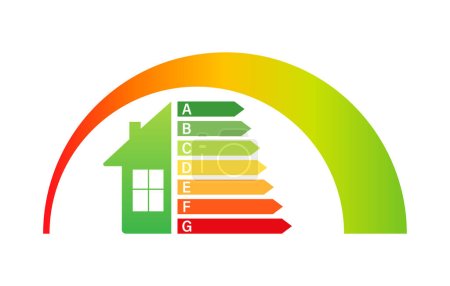 Energy chart for concept design. Energy efficiency icon. Chart concept. Vector stock illustration