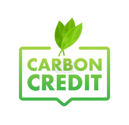 Illustration for Carbon credit sign, label. CO2 emission reduction. Vector stock illustration. - Royalty Free Image