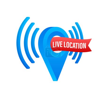 Ilustración de Live location. Pin location. Tracking position. Vector stock illustration - Imagen libre de derechos