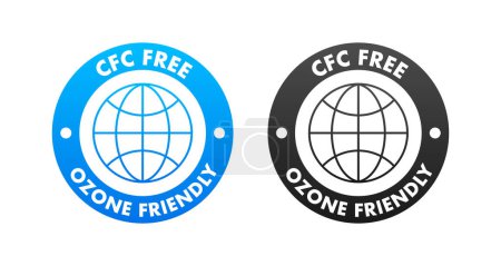 FCKW-freies Zeichen. Fluorchlorkohlenwasserstoffe oder Freon. Vektorillustration