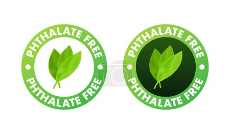 Téléchargez les illustrations : Phthalate free sign, label. Product with no phthalate added icon. Vector stock illustration - en licence libre de droit