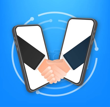 Illustration for Shaking hands. Contract agreement. Successful transaction. Vector stock illustration - Royalty Free Image