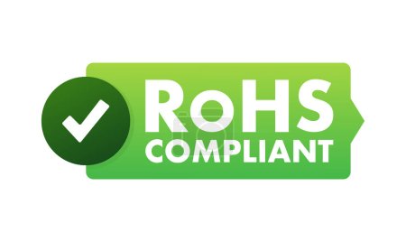 Illustration for RoHS compliant symbol, label. Quality mark. RoHS icon. Restriction of Hazardous Substances Directive - Royalty Free Image