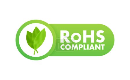Illustration for RoHS compliant symbol, label. Quality mark. RoHS icon. Restriction of Hazardous Substances Directive - Royalty Free Image