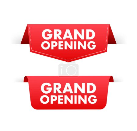 Illustration for Grand Opening red ribbon. Opening sale. Vector stock illustration - Royalty Free Image