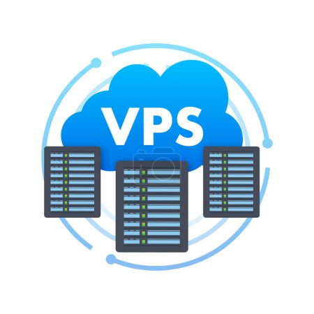 vps Virtual Private Server Web Hosting Services Infrastrukturtechnologie. Vektoraktiendarstellung