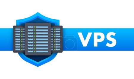 VPS Serveur privé virtuel technologie d'infrastructure de services d'hébergement web. Illustration vectorielle
