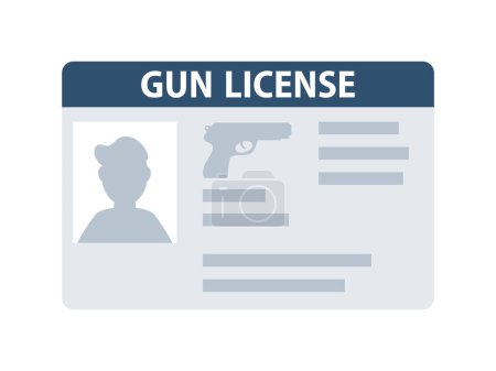 Illustration for Gun license glyph icon. Pistol and document. Vector stock illustration - Royalty Free Image