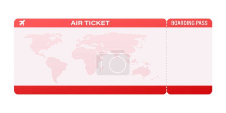 Airline tickets or boarding pass inside of special service envelope. Vector stock illustration