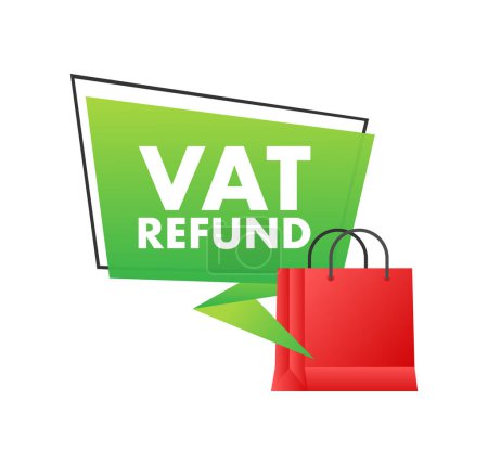 Illustration for VAT refund. Tax return free. Vector illustration - Royalty Free Image