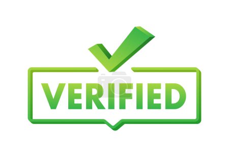 Illustration for Verified badge profile. Verified square grunge. Checkmark icon. Vector illustration - Royalty Free Image