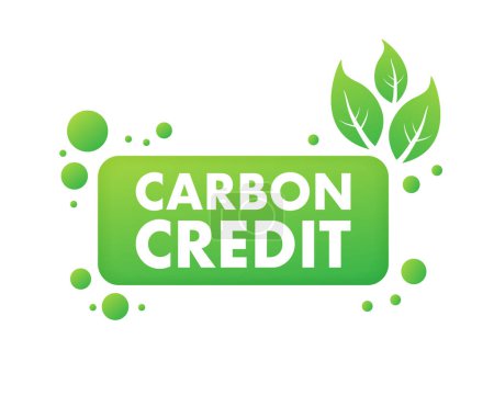 Illustration for Carbon Credit green sign. CO2 Emission reduction. Carbon sequestration idea. Vector illustration - Royalty Free Image