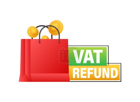 Illustration for VAT refund. Tax return free. Vector illustration - Royalty Free Image