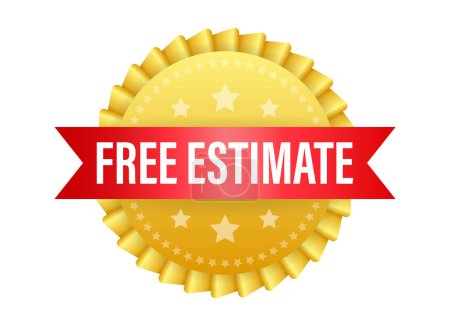 Free estimate label. Approximate calculation of the cost. Estimates badge