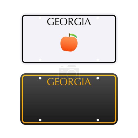 License plate of Georgia. Car number plate. Vector stock illustration.