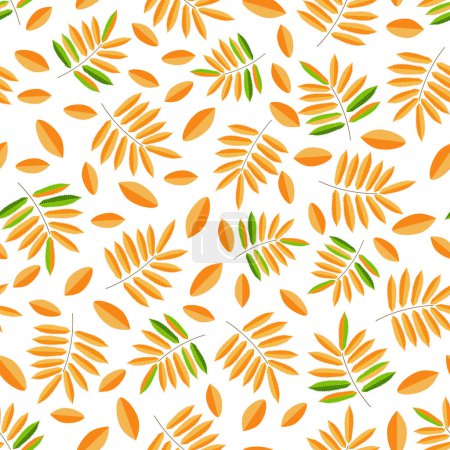 Photo for Seamless floral pattern-140. Autumn pattern, autumn leaves, white background. - Royalty Free Image