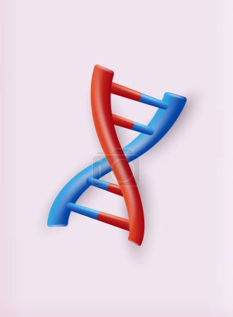 Téléchargez les illustrations : Abstract 3d gradient DNA isolated on white background. Vector illustration. Medical technology, biotechnology, science research concept. 3D Web Vector Illustrations. - en licence libre de droit