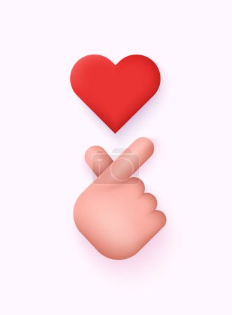 Illustration for Heart in hand icons set.  Hands holding red hearts realistic 3d design. 3D Web Vector Illustrations. - Royalty Free Image