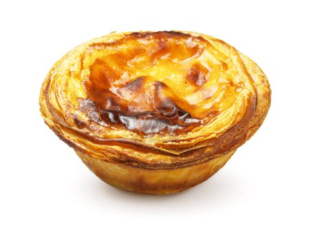 Pastel de Nata or Pastel de Belm, Portuguese Custard Tart, a Conventual and Iconic Pastry from Portugal with a Burnt Top and Flaky Crust
