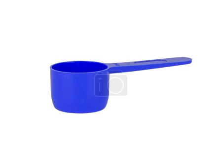 Photo for Small, blue, plastic measuring scoop isolated from background - Royalty Free Image