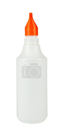 Photo for Nose spray with an orange spray lid isolated from background - Royalty Free Image