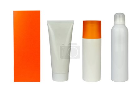 Photo for Set of different cosmetic products isolated from background - Royalty Free Image