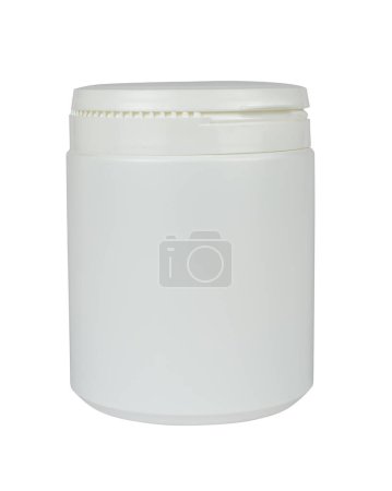 Photo for White plastic container with isolated from background - Royalty Free Image