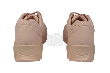 Photo for Women's sneakers isolated from background. Pink color. Back view - Royalty Free Image