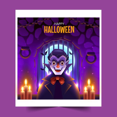 Illustration for Gradient halloween season design vector illustration - Royalty Free Image
