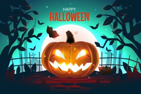 Illustration for Gradient background halloween season design vector illustration - Royalty Free Image