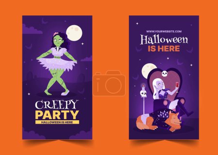 Illustration for Gradient banners collection halloween season design vector illustration - Royalty Free Image
