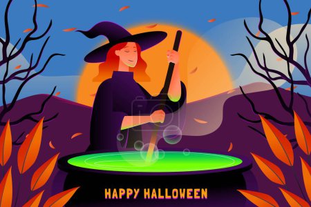 Illustration for Gradient background halloween season design vector illustration - Royalty Free Image