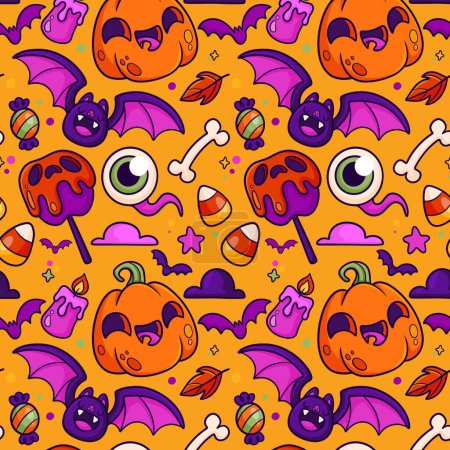 Téléchargez les illustrations : Dessin à la main motif Halloween saison conception illustration vectorielle - en licence libre de droit