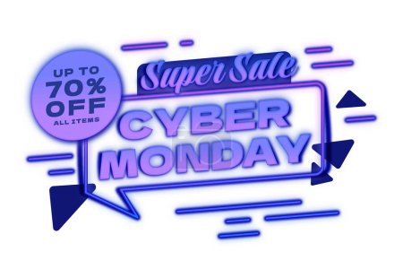 Illustration for Realistic cyber monday background design vector illustration - Royalty Free Image