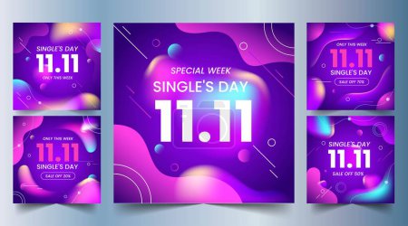 Illustration for Gradient single s day banners collection design vector illustration - Royalty Free Image