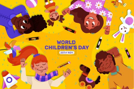 Ilustración de Plano fondo mundo niños s día celebración diseño vector ilustración - Imagen libre de derechos