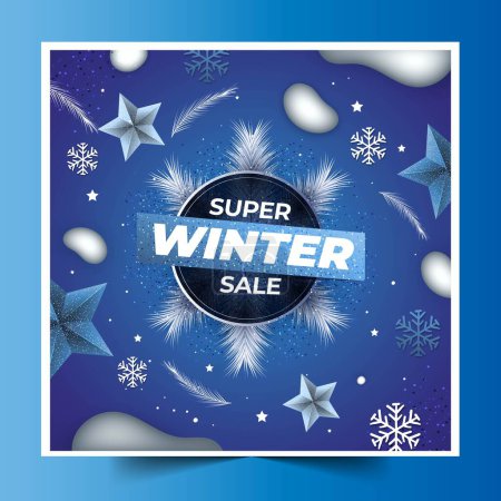 Ilustración de Realista invierno venta banner diseño vector ilustración - Imagen libre de derechos
