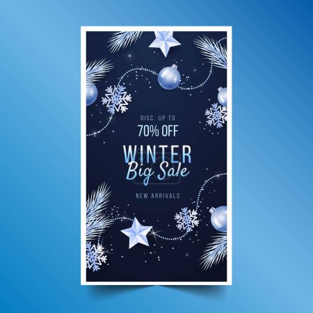 Ilustración de Realista invierno venta banners colección diseño vector ilustración - Imagen libre de derechos