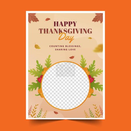 Illustration for Gradient greeting cards collection thanksgiving celebration design vector illustration - Royalty Free Image