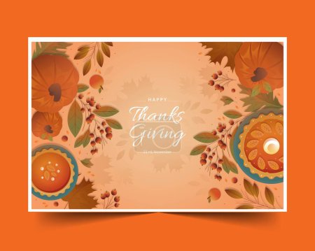 Illustration for Gradient thanksgiving background design vector illustration - Royalty Free Image