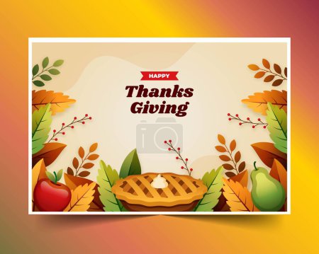 Illustration for Gradient background thanksgiving celebration design vector illustration - Royalty Free Image