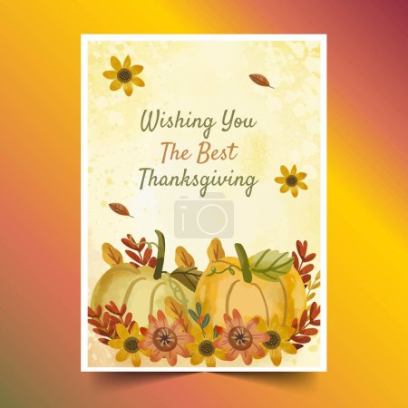 Illustration for Watercolor thanksgiving cards design vector illustration - Royalty Free Image