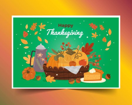 Téléchargez les illustrations : Illustration vectorielle de conception de fond dessinée à la main de thanksgiving - en licence libre de droit