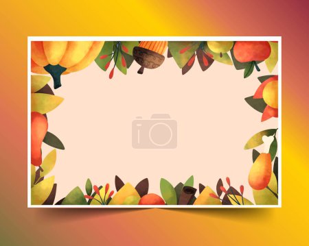 Téléchargez les illustrations : Aquarelle fond thanksgiving célébration conception vectoriel illustration - en licence libre de droit