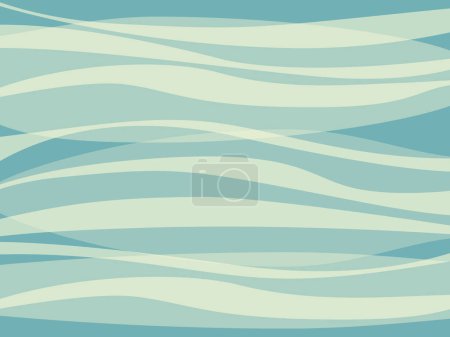 Illustration for Space for your logo. Many bluish calm outlines of the waves. Feeling the wind through the picture. Pop Art Retro Vector Illustration Kitsch Vintage 50s 60s Style - Royalty Free Image
