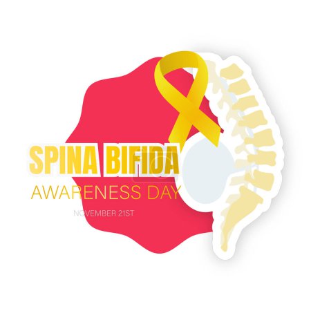 Illustration for Vectorial illustration about spina bifida sensitization International Spina Bifida Day,with spine diagram - Royalty Free Image