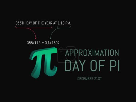 Ilustración de Pi Aproximación Day.December 21.Vector eps 10 - Imagen libre de derechos